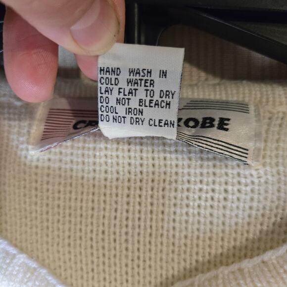 Crystal-Kobe Petites Cream Embroidered Cardigan | Size M [0218] - Picture 8 of 9